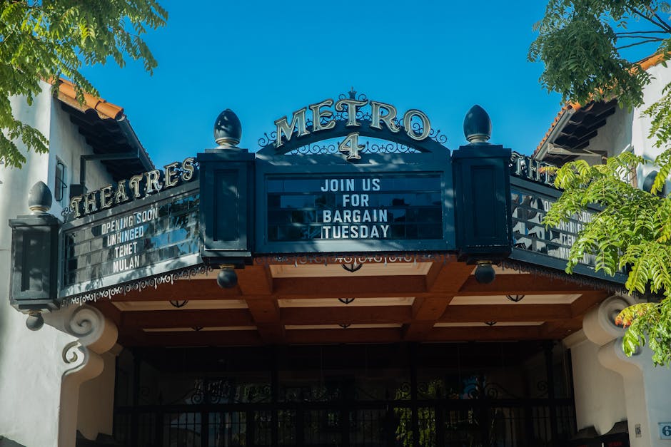 Theater marquee announcing events